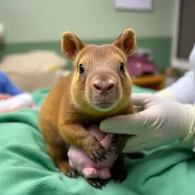 filhote de capivara prematuro