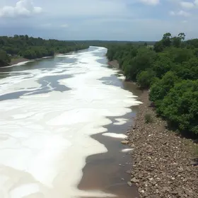 espuma no Rio Tietê